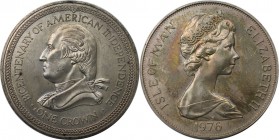 1 Crown 1976 
Weltmünzen und Medaillen, Isle of Man. Zweihundertjähriges Bestehen der amerikanischen Unabhängigkeit - Washington. 1 Crown 1976, Silbe...