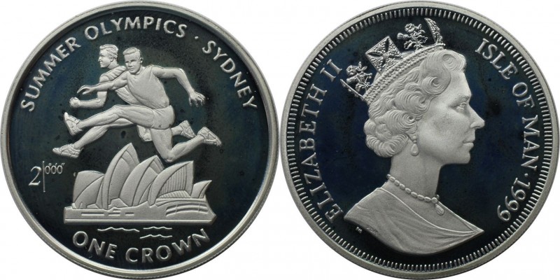1 Crown 1999 
Weltmünzen und Medaillen, Isle of Man. Olympische Spiele 2000 in ...