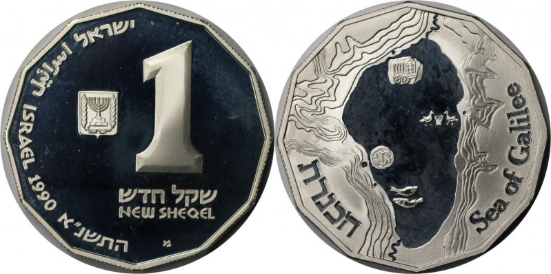 1 New Sheqel 1990 
Weltmünzen und Medaillen, Israel. Historische Stätten - See ...