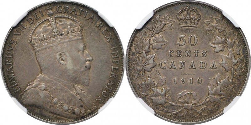 50 Cents 1910 
Weltmünzen und Medaillen, Kanada / Canada. Edward VII. (1901-191...