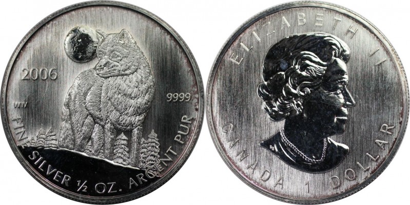 Dollar 2006 
Weltmünzen und Medaillen, Kanada / Canada. Wolf. Dollar 2006, Silb...