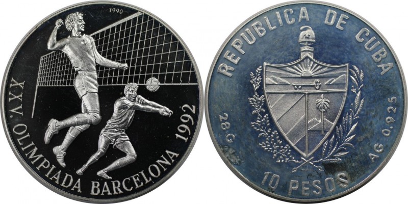 10 Pesos 1990 
Weltmünzen und Medaillen, Kuba / Cuba. XXV. Olympische Spiele 19...