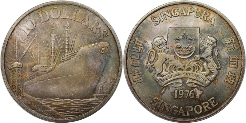 10 Dollars 1976 
Weltmünzen und Medaillen, Singapur / Singapore. "10 Jahre Unab...