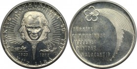 100 Lira 1973 
Weltmünzen und Medaillen, Türkei / Turkey. 50. Jahrestag der Republik. 100 Lira 1973, Silber. 0.64 OZ. KM 903. Stempelglanz