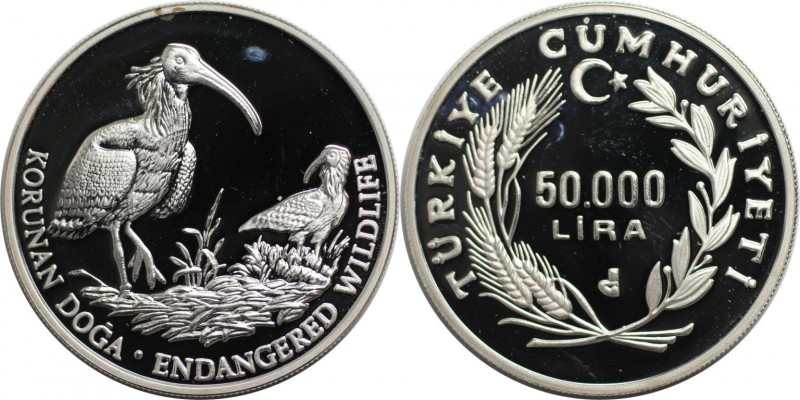 50000 Lira 1994 
Weltmünzen und Medaillen, Türkei / Turkey. Gefährdete Tierwelt...