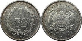 1 Peso 1893 
Weltmünzen und Medaillen, Uruguay. Republik, seit 1830. 1 Peso 1893, Silber. 0.72 OZ. KM 17a. Sehr Schön