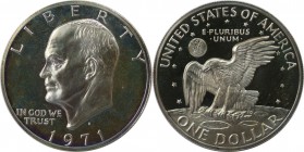 Dollar 1971 S
Weltmünzen und Medaillen, Vereinigte Staaten / USA / United States. Eisenhower Dollar 1971 S, Silber. KM 203a. Polierte Platte