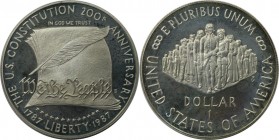 Dollar 1987 S
Weltmünzen und Medaillen, Vereinigte Staaten / USA / United States. 200 Jahre Verfassung der Vereinigten Staaten von Amerika. Dollar 19...