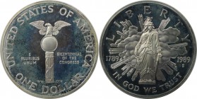 Dollar 1989 S
Weltmünzen und Medaillen, Vereinigte Staaten / USA / United States. 200 Jahre Kongress. Dollar 1989 S, Silber. KM 225. Polierte Platte