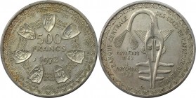 500 Francs 1972 
Weltmünzen und Medaillen, Westafrika / Western African. 10. Jahrestag der Währungsunion. 500 Francs 1972, Silber. 0.72 OZ. KM 7. Ste...
