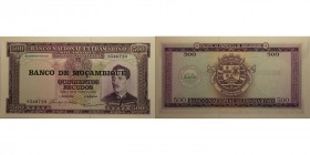 500 Escudos 1967 
Banknoten, Mosambik / Mozambique. 500 Escudos 1967. P.110. I