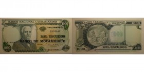 1000 Escudos 1972 
Banknoten, Mosambik / Mozambique. 1000 Escudos 1972. P.115. I