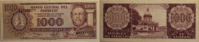 1000 Guaranies 1952 
Banknoten, Paraguay. 1000 Guaranies 1952. P.201. II
