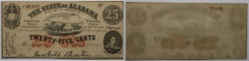25 Cents Banknote 1863 
Banknoten, USA / Vereinigte Staaten von Amerika, Obsolete Banknotes. Montgomery, AL- State of Alabama. 25 Cents Banknote 1863...