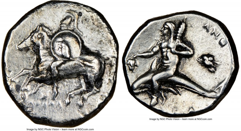 CALABRIA. Tarentum. Ca. 281-240 BC. AR stater or didrachm (19mm, 6.32 gm, 9h). N...