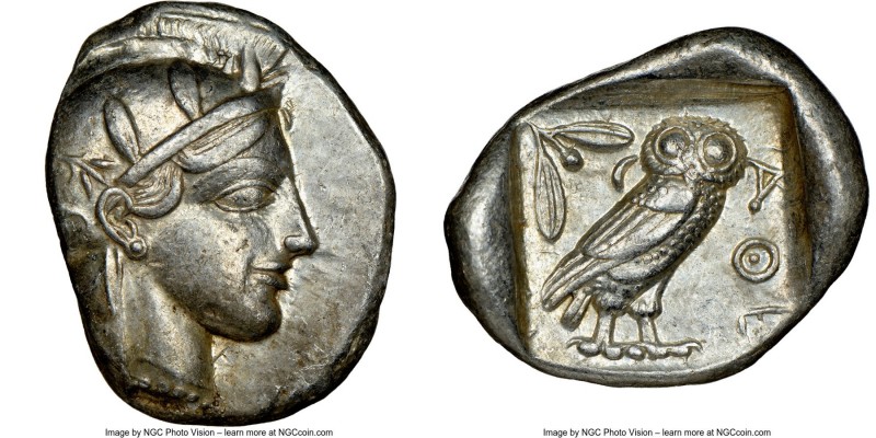 ATTICA. Athens. Ca. 455-440 BC. AR tetradrachm (27mm, 17.18 gm, 4h). NGC Choice ...