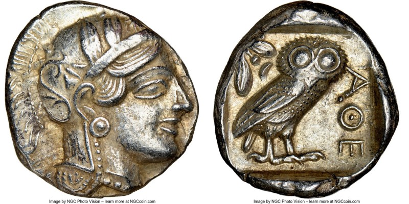 ATTICA. Athens. Ca. 440-404 BC. AR tetradrachm (26mm, 17.18 gm, 1h). NGC Choice ...