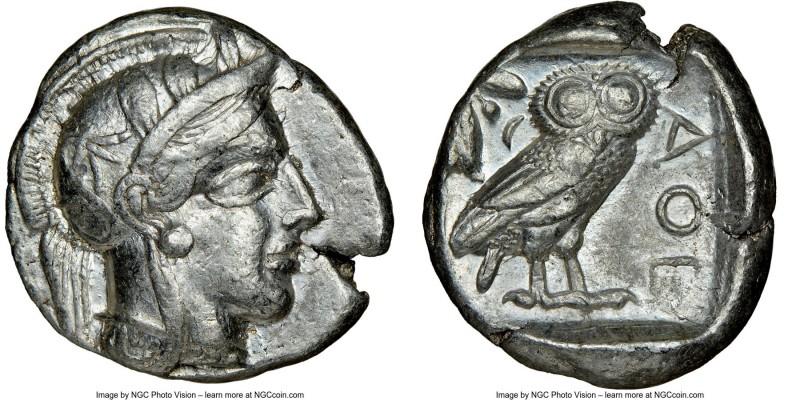 ATTICA. Athens. Ca. 440-404 BC. AR tetradrachm (25mm, 17.18 gm, 8h). NGC Choice ...