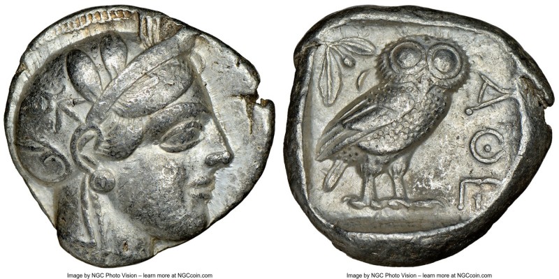 ATTICA. Athens. Ca. 440-404 BC. AR tetradrachm (25mm, 17.16 gm, 7h). NGC Choice ...