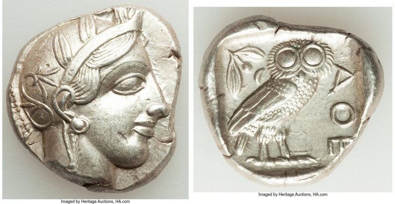 ATTICA. Athens. Ca. 440-404 BC. AR tetradrachm (25mm, 17.19 gm, 9h). AU, marks. ...