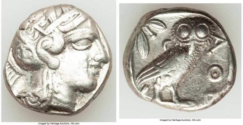 ATTICA. Athens. Ca. 440-404 BC. AR tetradrachm (23mm, 17.09 gm, 8h). VF, graffit...