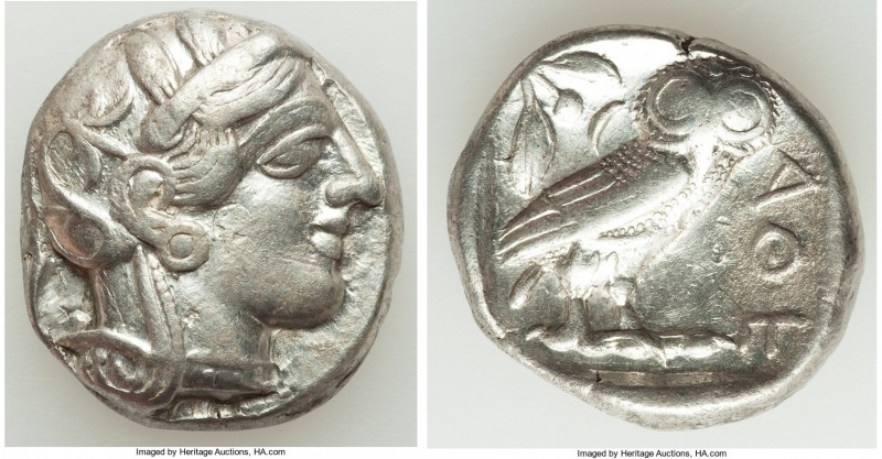 ATTICA. Athens. Ca. 440-404 BC. AR tetradrachm (24mm, 17.04 gm, 8h). VF, graffit...