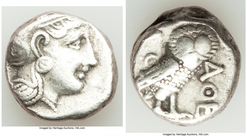 ATTICA. Athens. Ca. 393-294 BC. AR tetradrachm (22mm, 16.90 gm, 8h). VF. Head of...