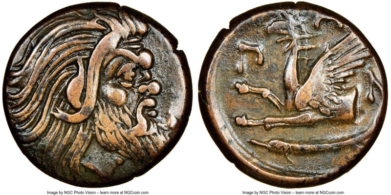CIMMERIAN BOSPORUS. Panticapaeum. Ca. 4th century BC. AE (20mm, 11h). NGC Choice...