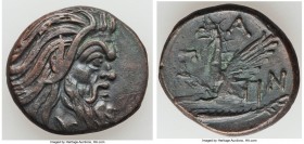 CIMMERIAN BOSPORUS. Panticapaeum. Ca. 4th century BC. AE (22mm, 6.62 gm, 11h). XF. Head of bearded Pan right / Π-A-N, forepart of griffin left, sturge...