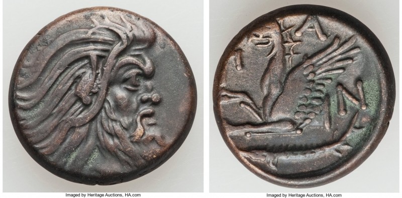 CIMMERIAN BOSPORUS. Panticapaeum. Ca. 4th century BC. AE (21mm, 6.91 gm, 3h). XF...