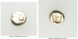 LYDIAN KINGDOM. Alyattes or Croesus (ca. 610-546 BC). EL 1/12 stater or hemihecte (7mm, 1.15 gm). Fine. Sardes mint. Head of roaring lion right, radia...