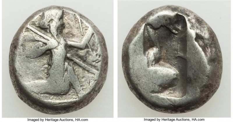 ACHAEMENID PERSIA. Ca. 5th century BC. AR siglos (20mm, 5.46 gm). Fine. Sardes. ...