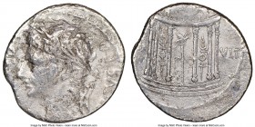 Augustus (27 BC-AD 14). AR denarius (18mm, 6h). NGC VG. Spain (Colonia Patricia?), 19-18 BC. CAESARI AVGVSTO, laureate head of Augustus left / MAR - V...