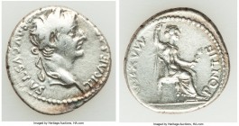 Tiberius (AD 14-37). AR denarius (19mm, 3.83 gm, 4h). Choice VF, scratches. Lugdunum, ca. AD 18-35. TI CAESAR DIVI-AVG F AVGVSTVS, laureate head of Ti...