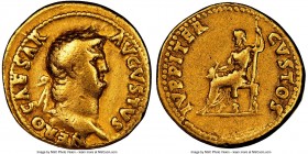 Nero (AD 54-68). AV aureus (19mm, 7.13 gm, 5h). NGC Fine 5/5 - 4/5. Rome, AD 65-68. NERO CAESAR-AVGVSTVS, laureate, bearded head of Nero right / IVPPI...