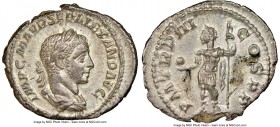 Severus Alexander (AD 222-235). AR denarius (21mm, 3.79 gm, 7h). NGC Choice AU 5/5 - 2/5, scratches. Rome, AD 224. IMP C M AVR SEV ALEXAND AVG, laurea...