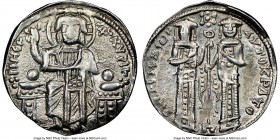 Andronicus II Palaeologus and Michael IX (AD 1294-1320). Anonymous Issue. AR basilicon (21mm, 6h). NGC Choice XF. Constantinople, AD 1304-1320. KYPIЄ-...