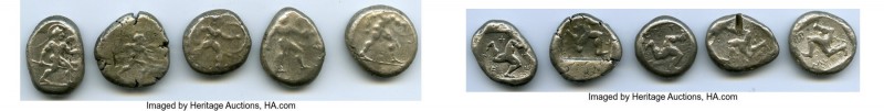 ANCIENT LOTS. Greek. Pamphylia. Aspendus. Ca. mid-5th century BC. Lot of five (5...