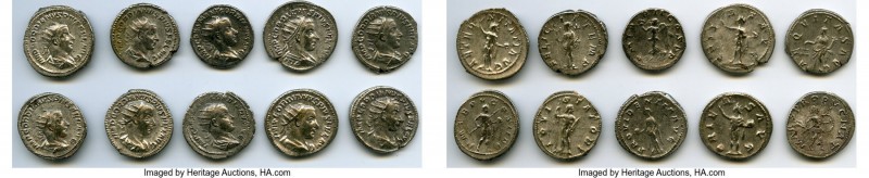 ANCIENT LOTS. Roman Imperial. Gordian III (AD 238-244). Lot of ten (10) AR anton...