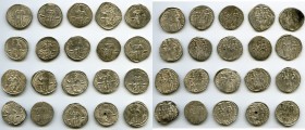 ANCIENT LOTS. Byzantine. Andronicus II Palaeologus and Michael IX (AD 1294-1320). Lot of twenty (20) AR basilicons. Fine-VF, holed. Includes: Twenty (...