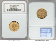 Victoria gold Sovereign 1857-SYDNEY VF20 NGC, Sydney mint, KM4. AGW 0.2353 oz. 

HID09801242017

© 2020 Heritage Auctions | All Rights Reserved