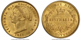 Victoria gold Sovereign 1866-SYDNEY MS62+ PCGS, Sydney mint, KM4. AGW 0.2353 oz. 

HID09801242017

© 2020 Heritage Auctions | All Rights Reserved