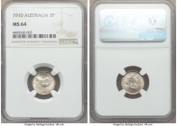 Edward VII 3 Pence 1910 MS64 NGC, London mint, KM18. Lustrous, with a minor planchet flaw below Edward's bust. 

HID09801242017

© 2020 Heritage Aucti...
