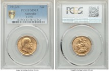 Edward VII gold Sovereign 1910-S MS63 PCGS, Sydney mint, KM15. AGW 0.2355 oz. 

HID09801242017

© 2020 Heritage Auctions | All Rights Reserved