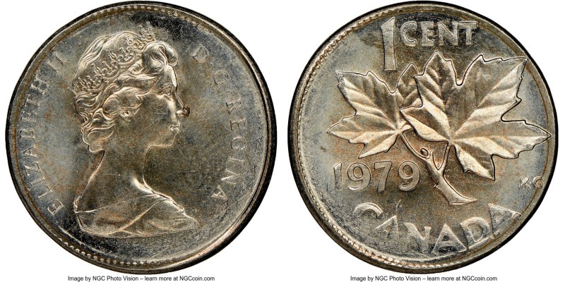 Elizabeth II Mint Error - Struck on Wrong Planchet Cent 1979 MS65 NGC, Royal Can...