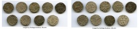 Principality of Antioch 9-Piece Lot of Uncertified Bohemond Era "Helmet" Deniers ND (1163-1201) VF, 18mm. Average weight 0.95gm. Sold as is, no return...