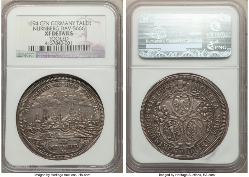 Nürnberg. Free City Taler 1694-GFN XF Details (Tooled) NGC, KM223, Dav-5666. Cit...