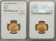 Prussia. Wilhelm I gold 20 Mark 1874-C MS64 NGC, Frankfurt mint, KM505.

HID09801242017

© 2020 Heritage Auctions | All Rights Reserved