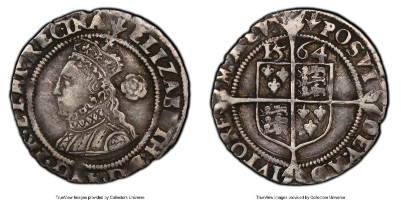 Elizabeth I (1558-1603) 3 Pence 1564 VF35 PCGS, Tower mint, Pheon mm, S-2565. Wi...