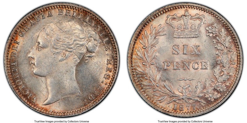 Victoria 6 Pence 1877 MS64 PCGS, KM751.2, S-3911.

HID09801242017

© 2020 Herita...